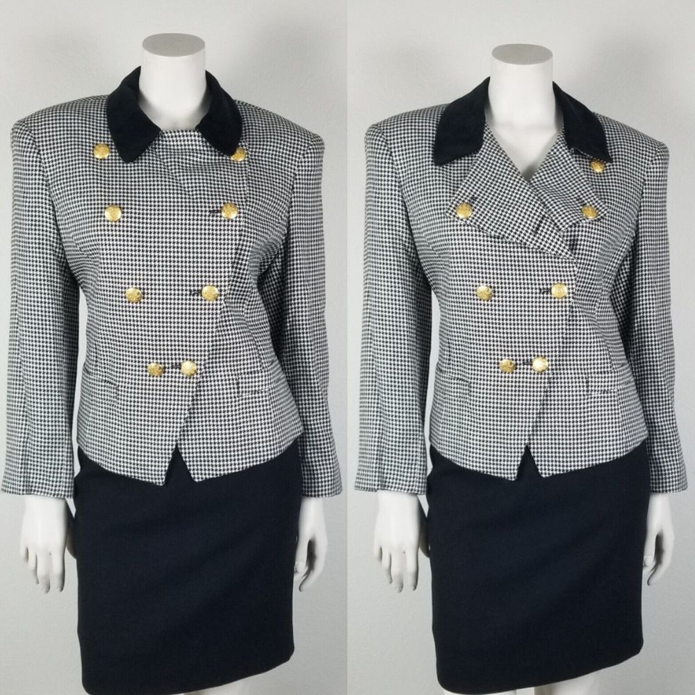 Vintage Field Manor Houndstooth Academia Gold But… - image 3